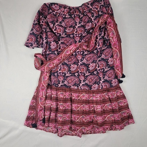 Nwt Small Figue Bria dress Paisley True Blue Fuchsia - Picture 10 of 12